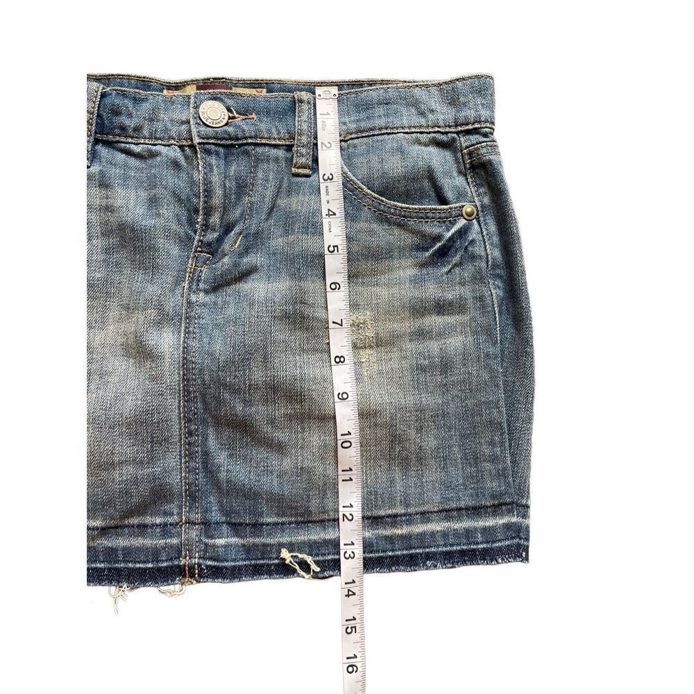 Y2K, Old Navy, distressed, unhand, blue jeans, mini skirt - Picture 5 of 5